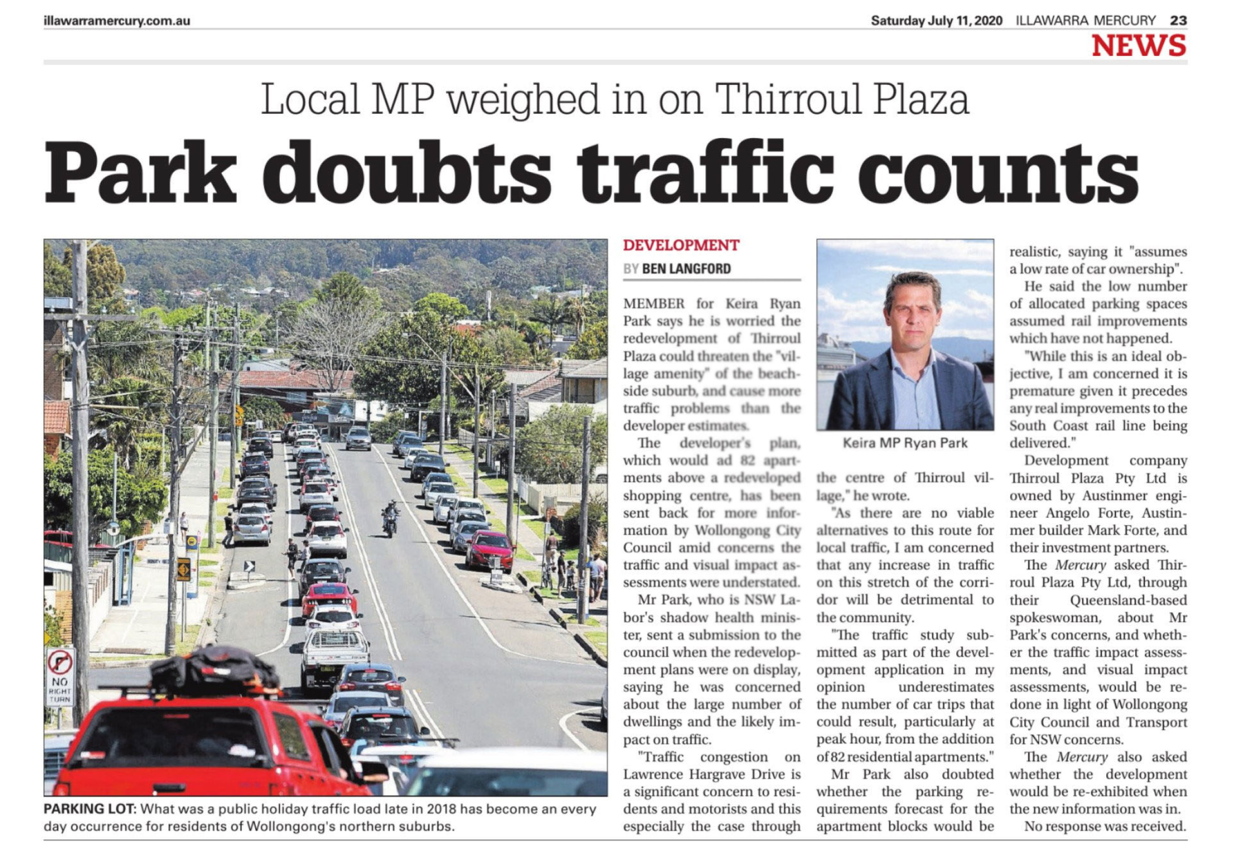 11 JUL 2020 Merc Ryan Park doubts traffic counts