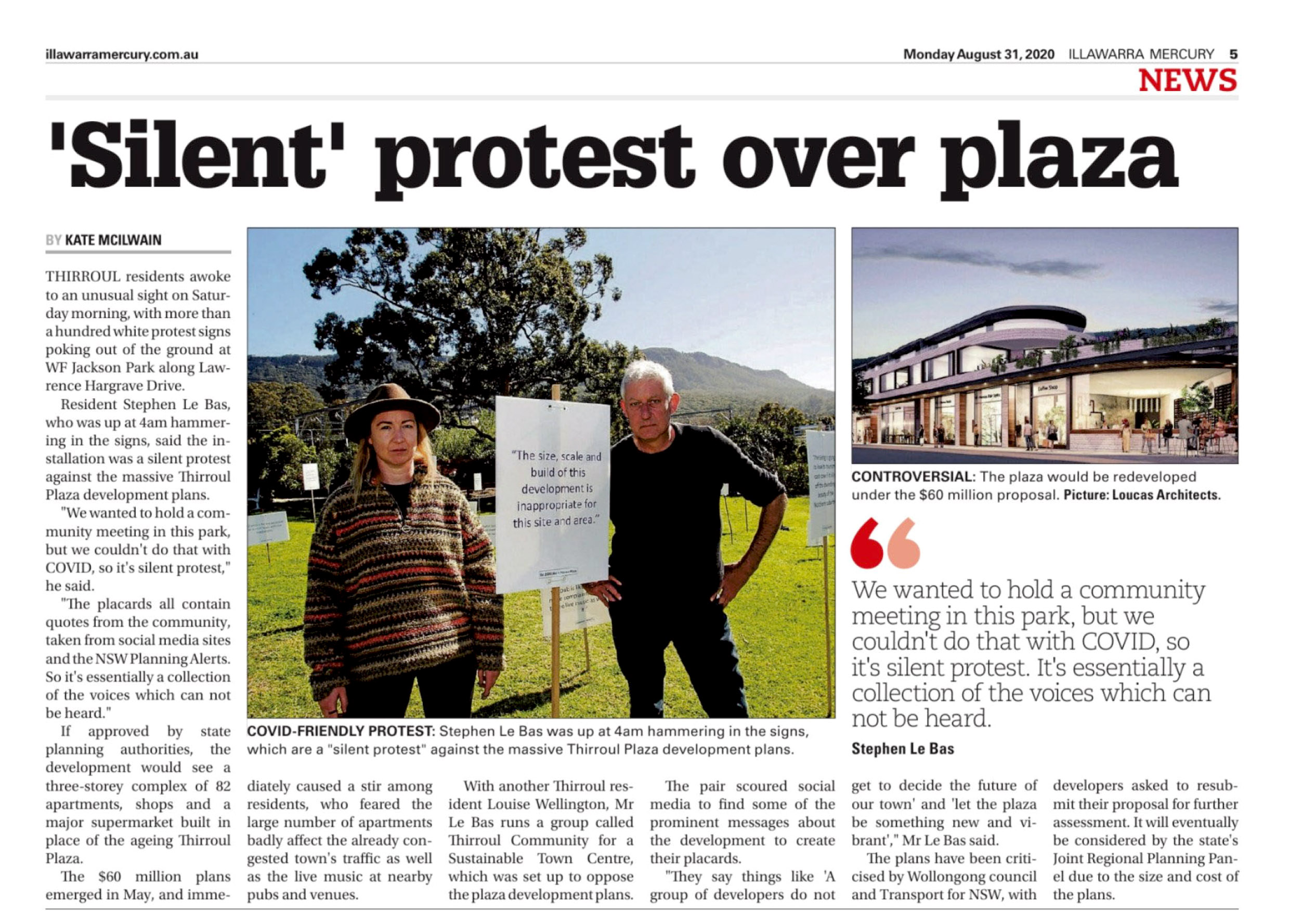 31 AUG 2020 Merc Silent Protest Over Plaza